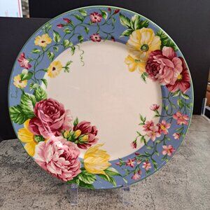 Waverly Garden Room Masterpiece Dinner Floral Plaid Plate 11"